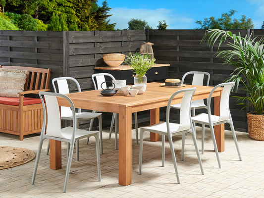 Set mit 6 Stühlen Kunststoff Weiss SPEZIA