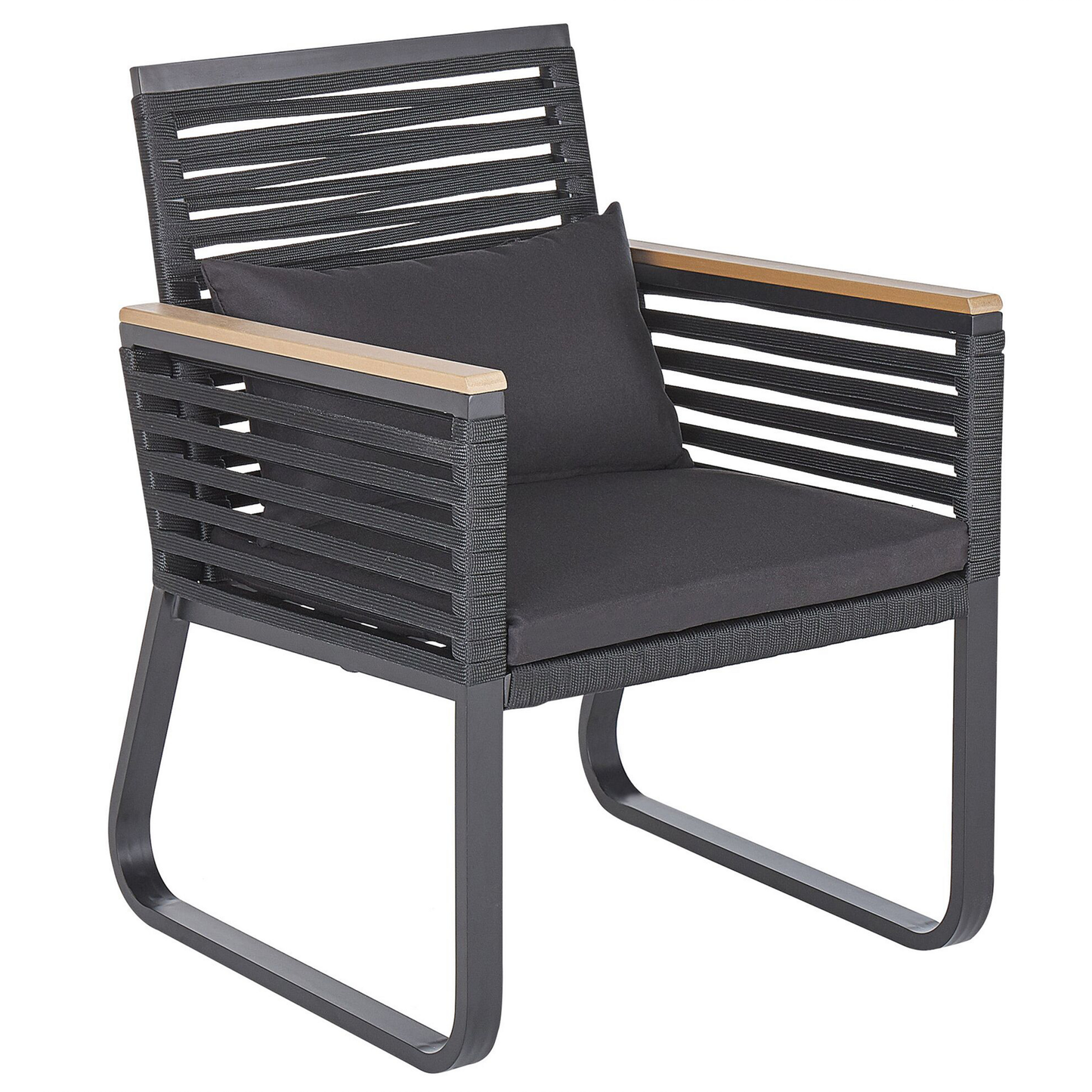 Gartenmöbel Set 4-Sitzer CANETTO inkl. Kissen Metall Schwarz