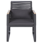 Gartenmöbel Set 4-Sitzer CANETTO inkl. Kissen Metall Schwarz