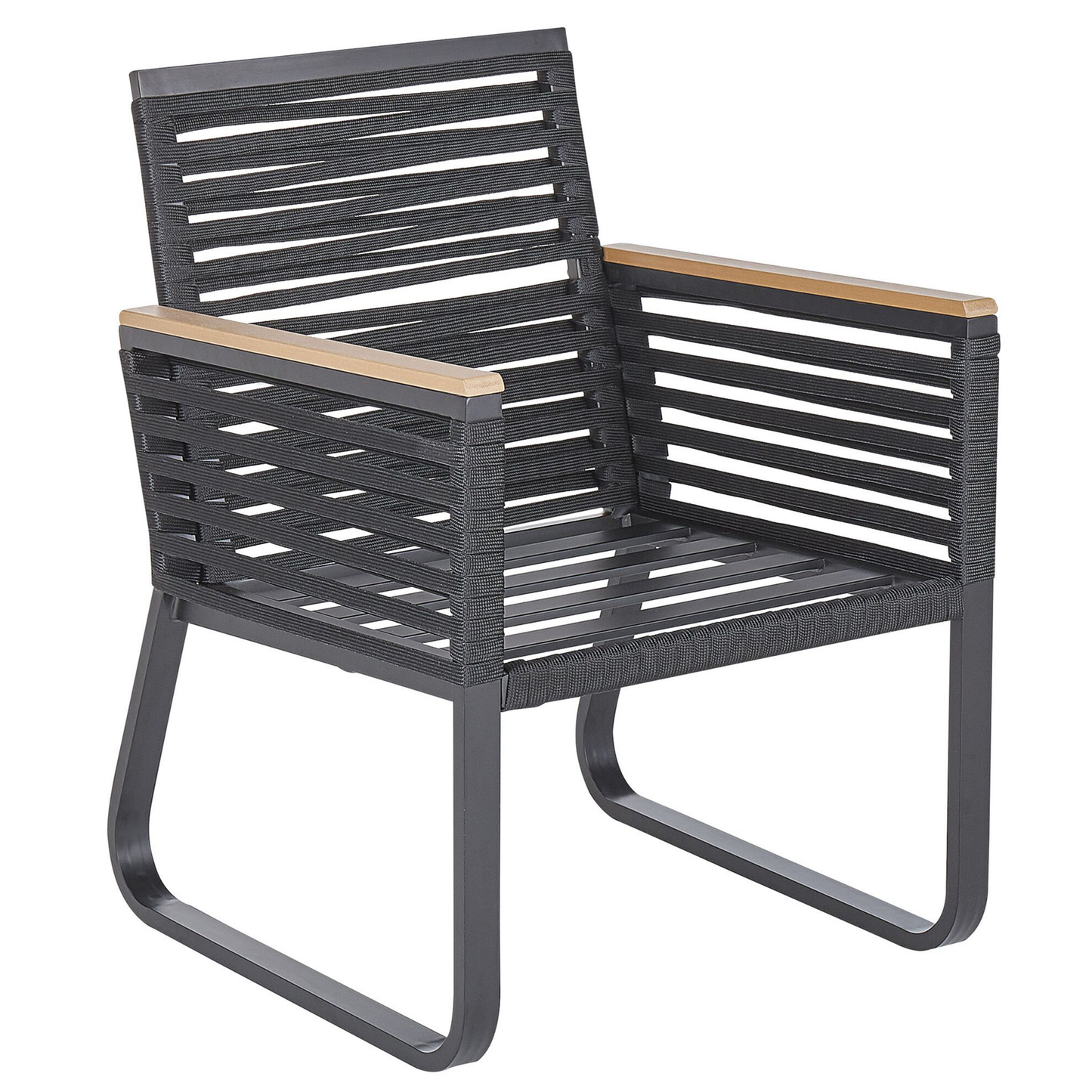 Set mit 2 Stühlen und Sitzkissen CANETTO Metall Schwarz
