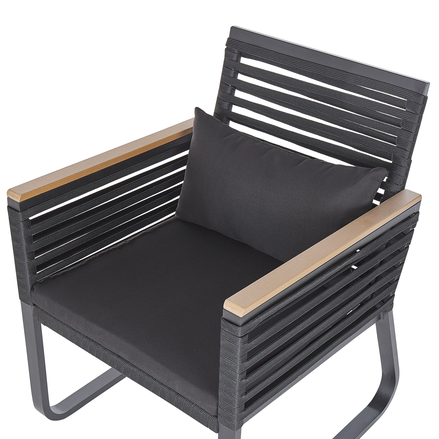Set mit 2 Stühlen und Sitzkissen CANETTO Metall Schwarz