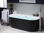 Badewanne schwarz oval 170 x 80 cm HARVEY