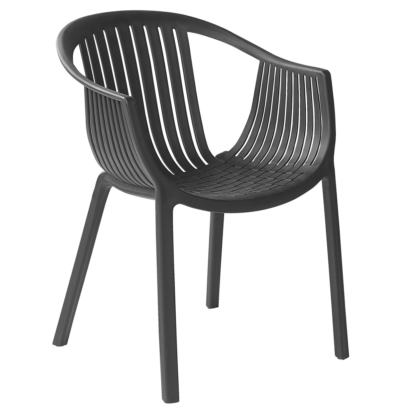 Set mit 4 Stühlen Kunststoff Schwarz NAPOLI