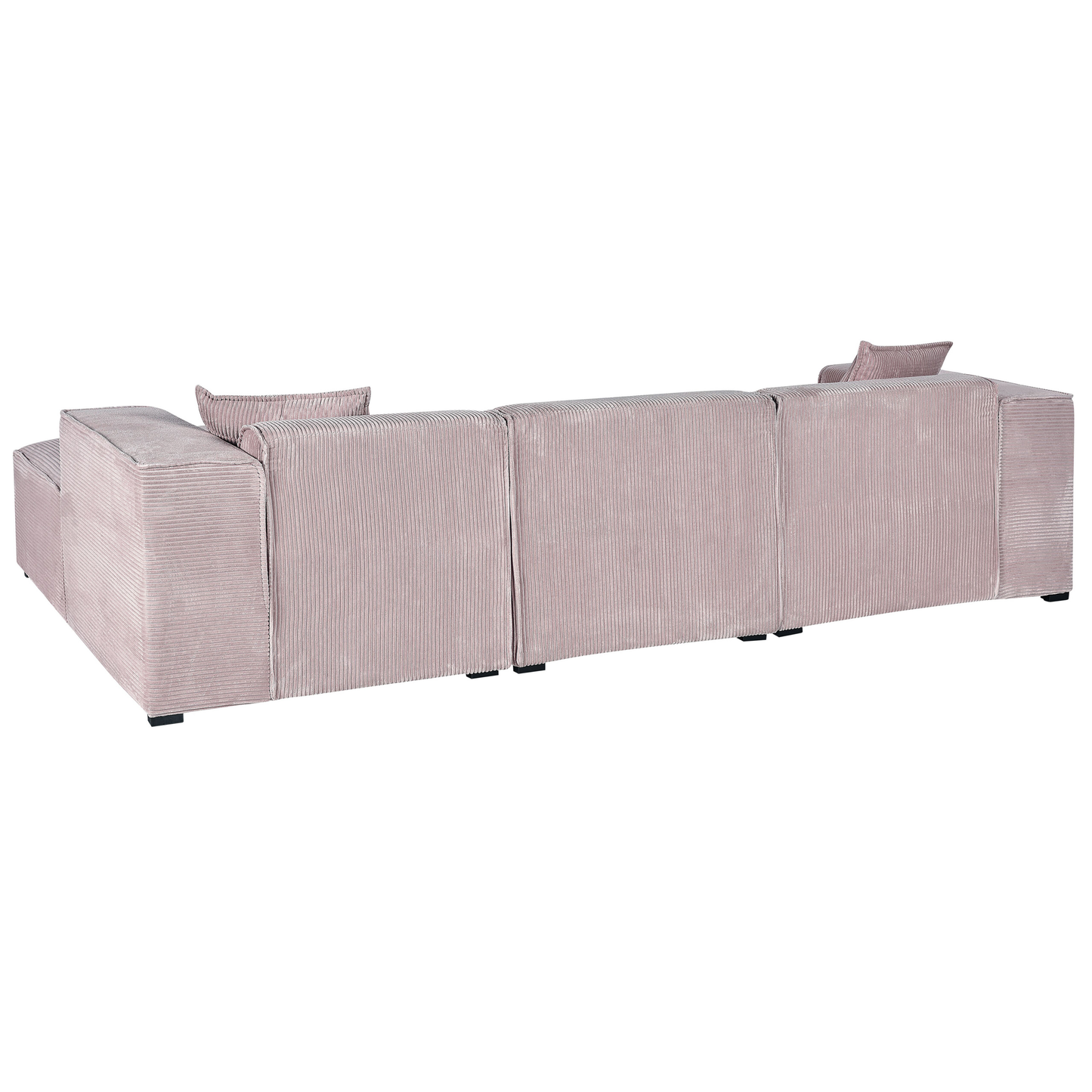 Ecksofa Cord taupe linksseitig 3-Sitzer DOLVA