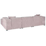 Ecksofa Cord taupe linksseitig 3-Sitzer DOLVA