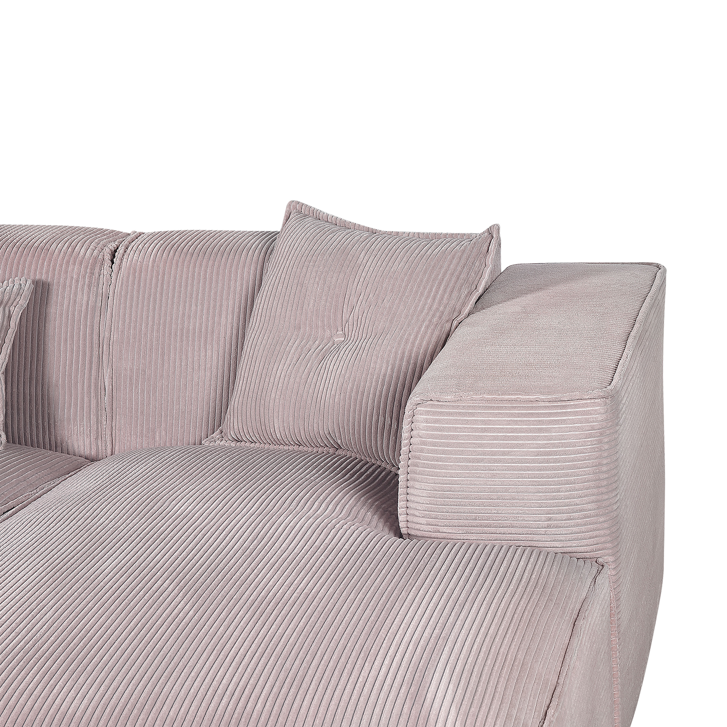 Ecksofa Cord taupe linksseitig 3-Sitzer DOLVA