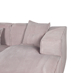 Ecksofa Cord taupe linksseitig 3-Sitzer DOLVA