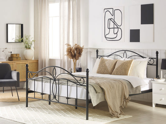 Bett mit Lattenrost Metall ANTLIA 180 x 200 cm Schwarz