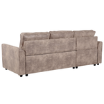 Ecksofa mit Schlaffunktion Lederoptik braun rechtsseitig NESNA