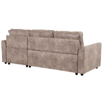Ecksofa mit Schlaffunktion Lederoptik braun linksseitig NESNA
