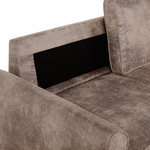 Ecksofa mit Schlaffunktion Lederoptik braun linksseitig NESNA