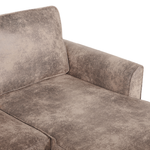 Ecksofa mit Schlaffunktion Lederoptik braun linksseitig NESNA