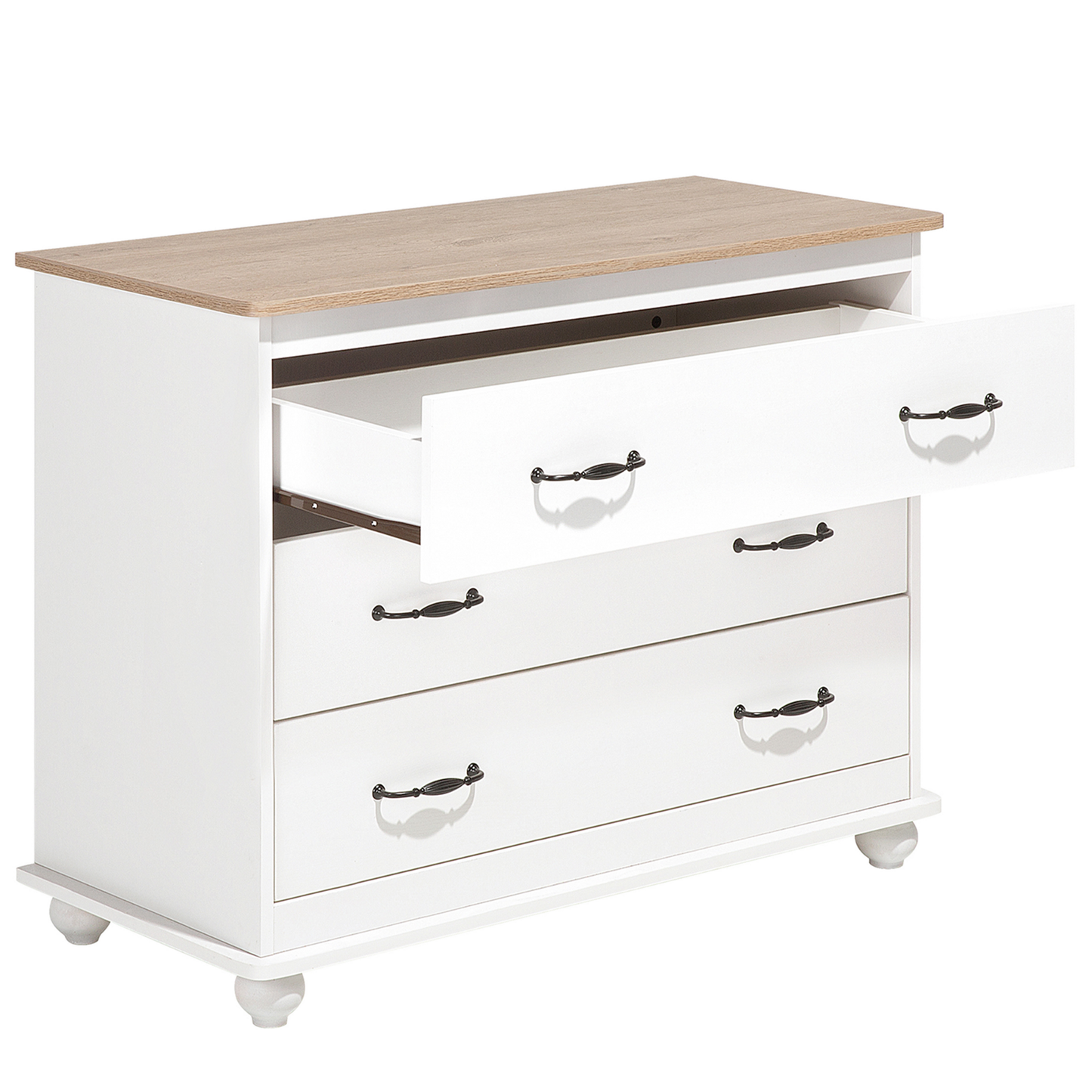 Kommode mit 3 Schubladen EVERETT 79 cm Weiss