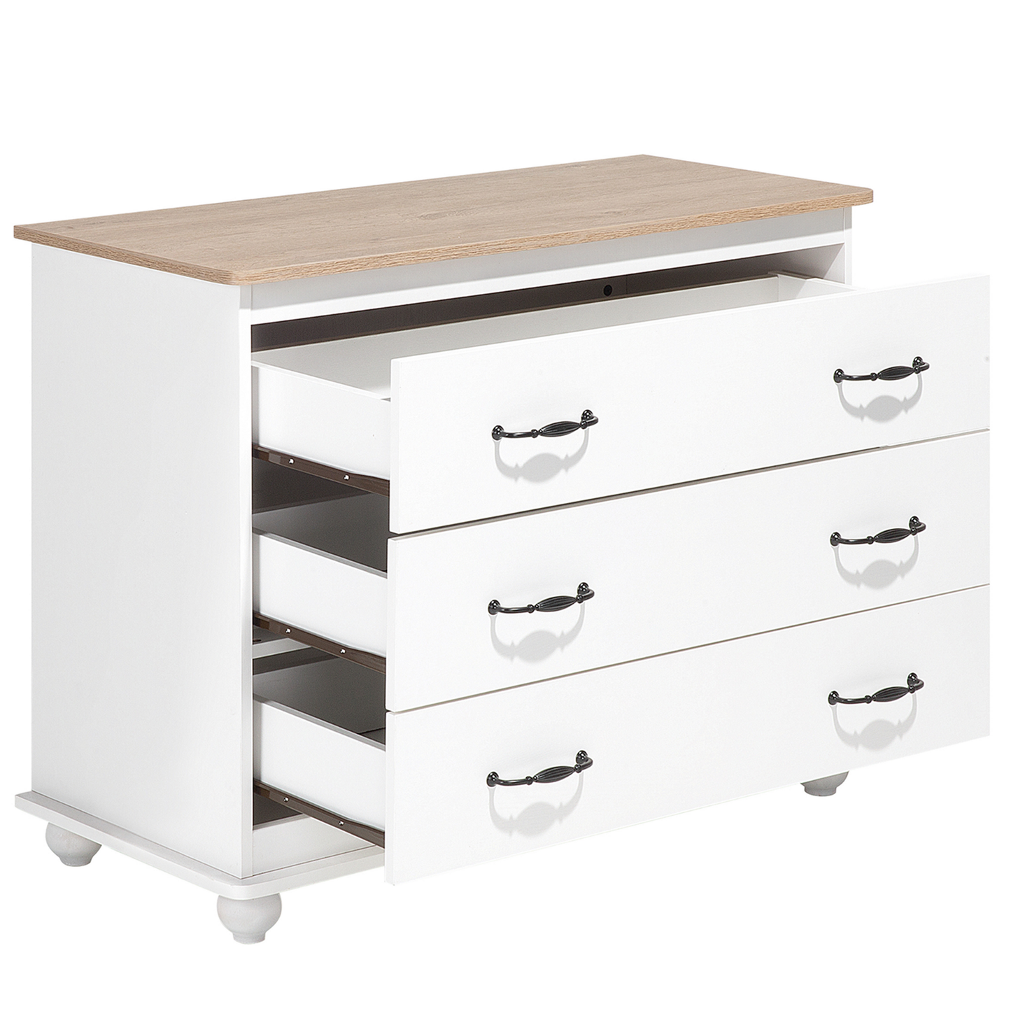 Kommode mit 3 Schubladen EVERETT 79 cm Weiss