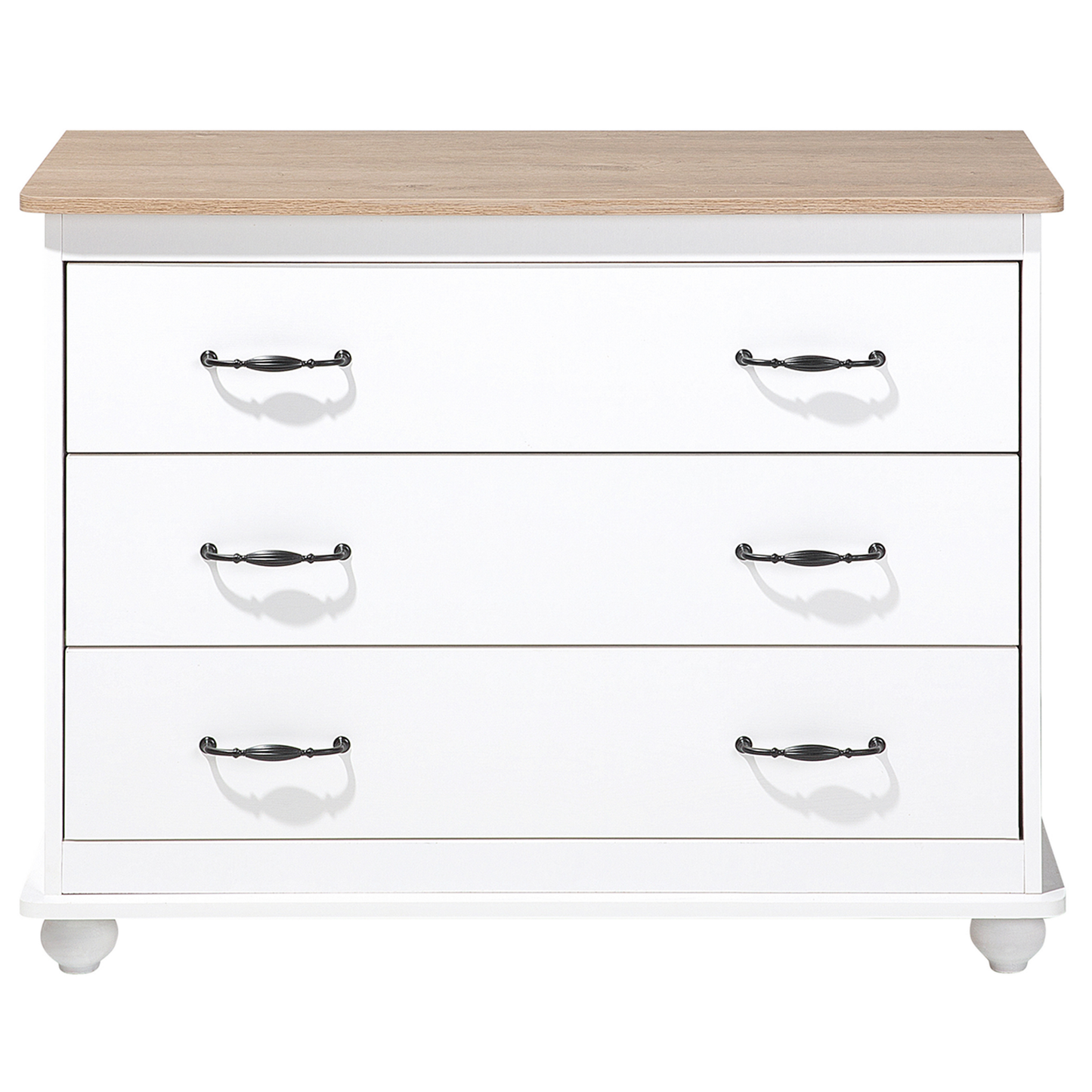 Kommode mit 3 Schubladen EVERETT 79 cm Weiss