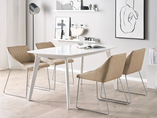 Esszimmerstuhl 2er Set Stoff Beige ARCATA