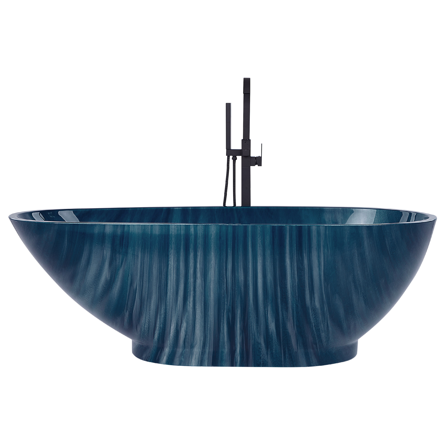 Badewanne freistehend marineblau Marmor Optik 170 x 80 cm RIOJA