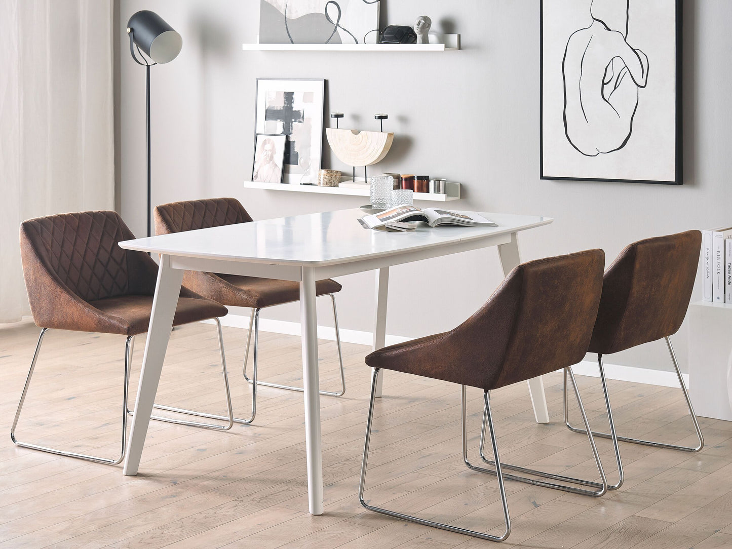 Esszimmerstuhl 2er Set ARCATA Kunstleder Dunkelbraun