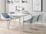 Esszimmerstuhl 2er Set ARCATA Samtstoff Hellblau