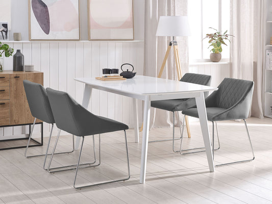 Esszimmerstuhl 2er Set ARCATA Kunstleder Grau