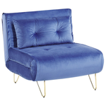 1-Sitzer Schlafsofa Samtstoff marineblau / gold VESTFOLD