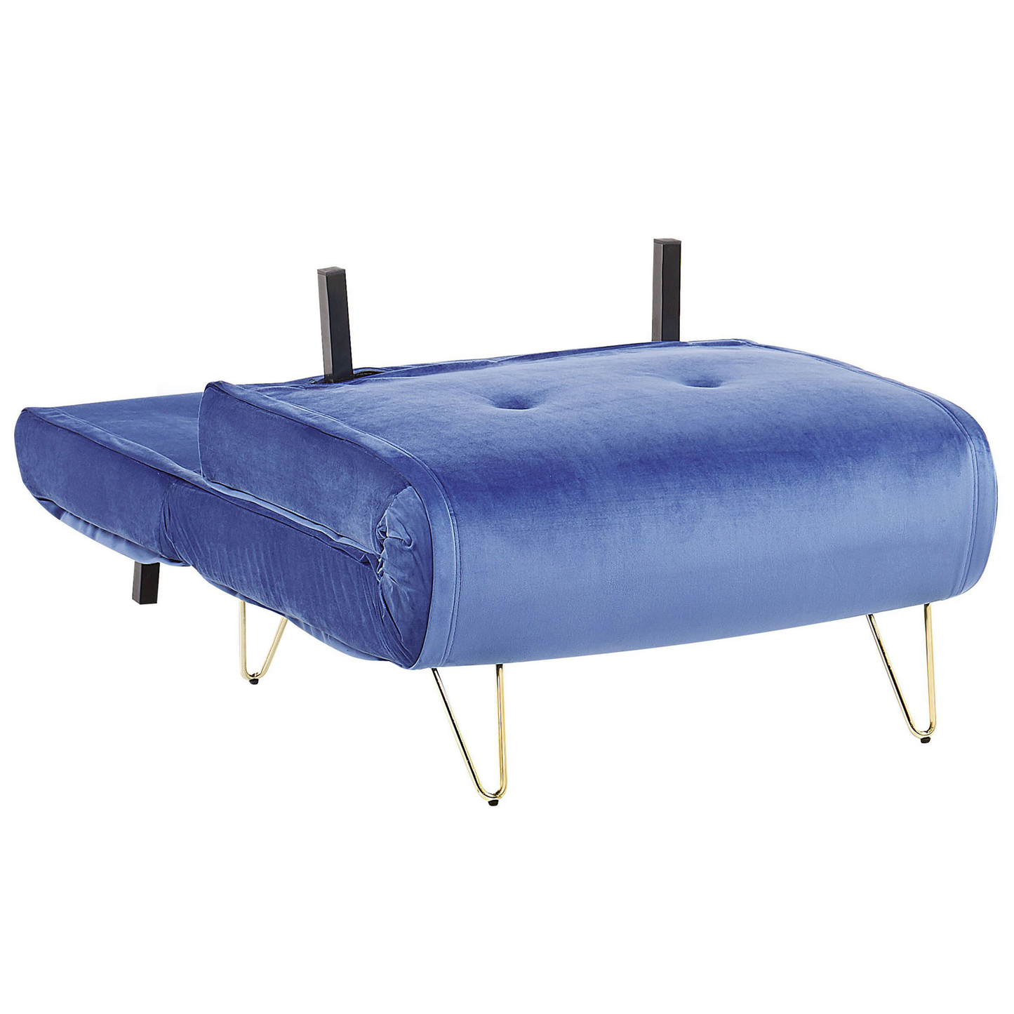 1-Sitzer Schlafsofa Samtstoff marineblau / gold VESTFOLD