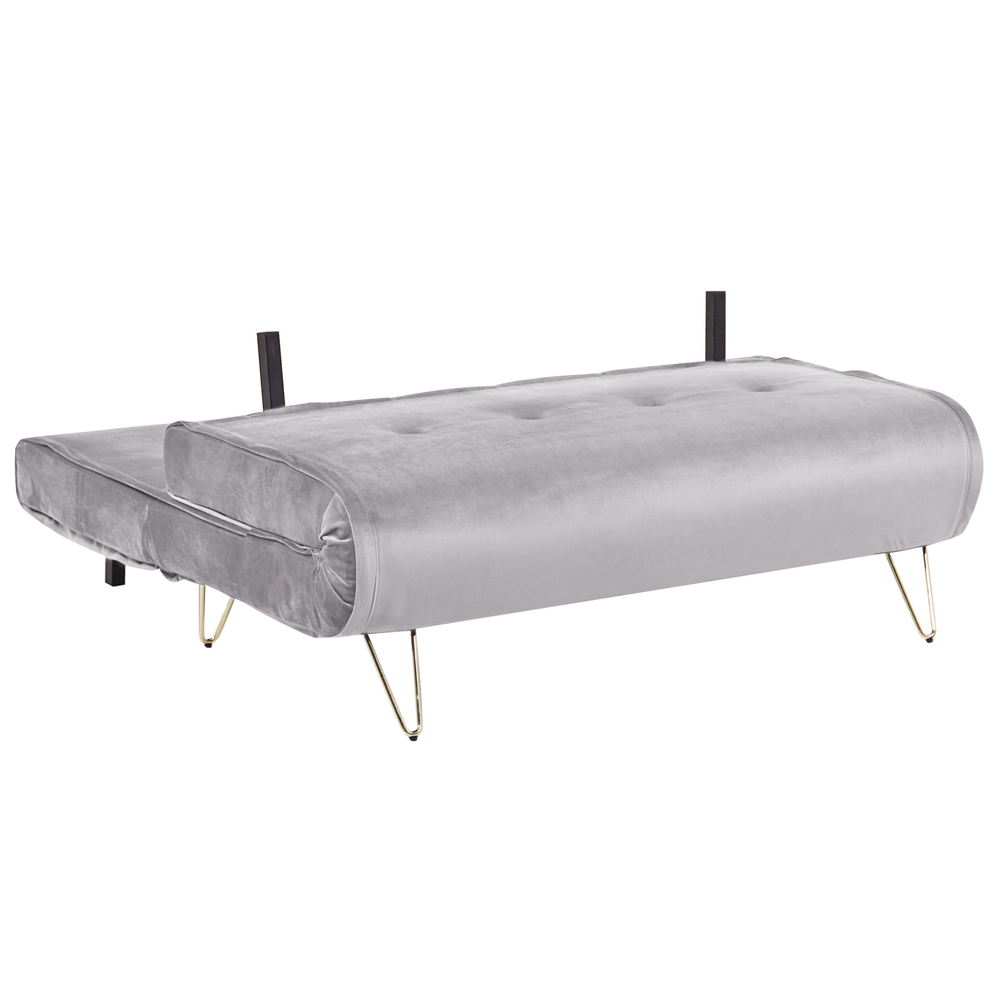 2-Sitzer Schlafsofa Samtstoff hellgrau VESTFOLD