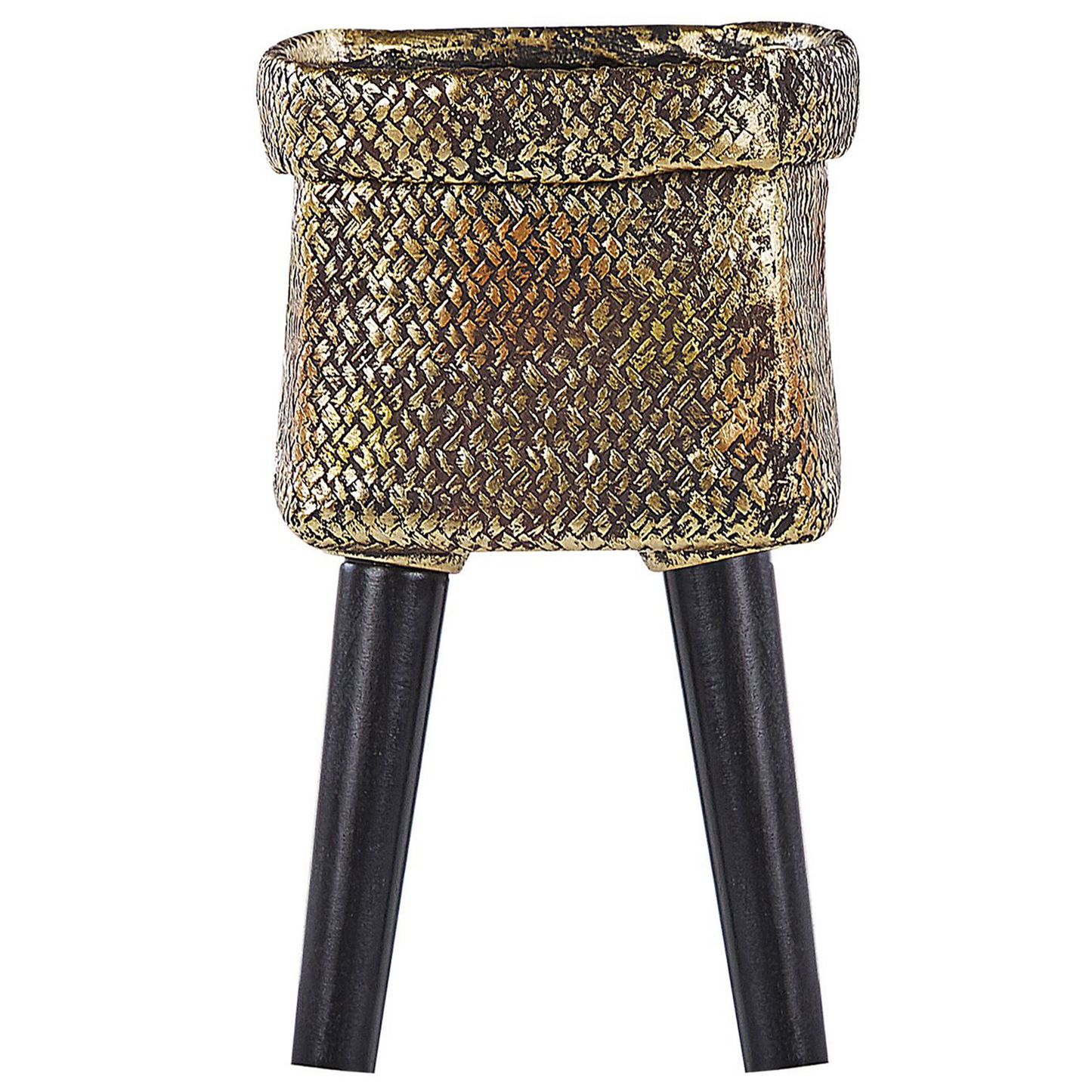 Pflanzenständer gold mit Holzbeinen 36 cm LIMANI