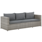 Garten Ecksofa mit Tisch 5-Sitzer SABBIA linksseitig modular Polyrattan Hellgrau