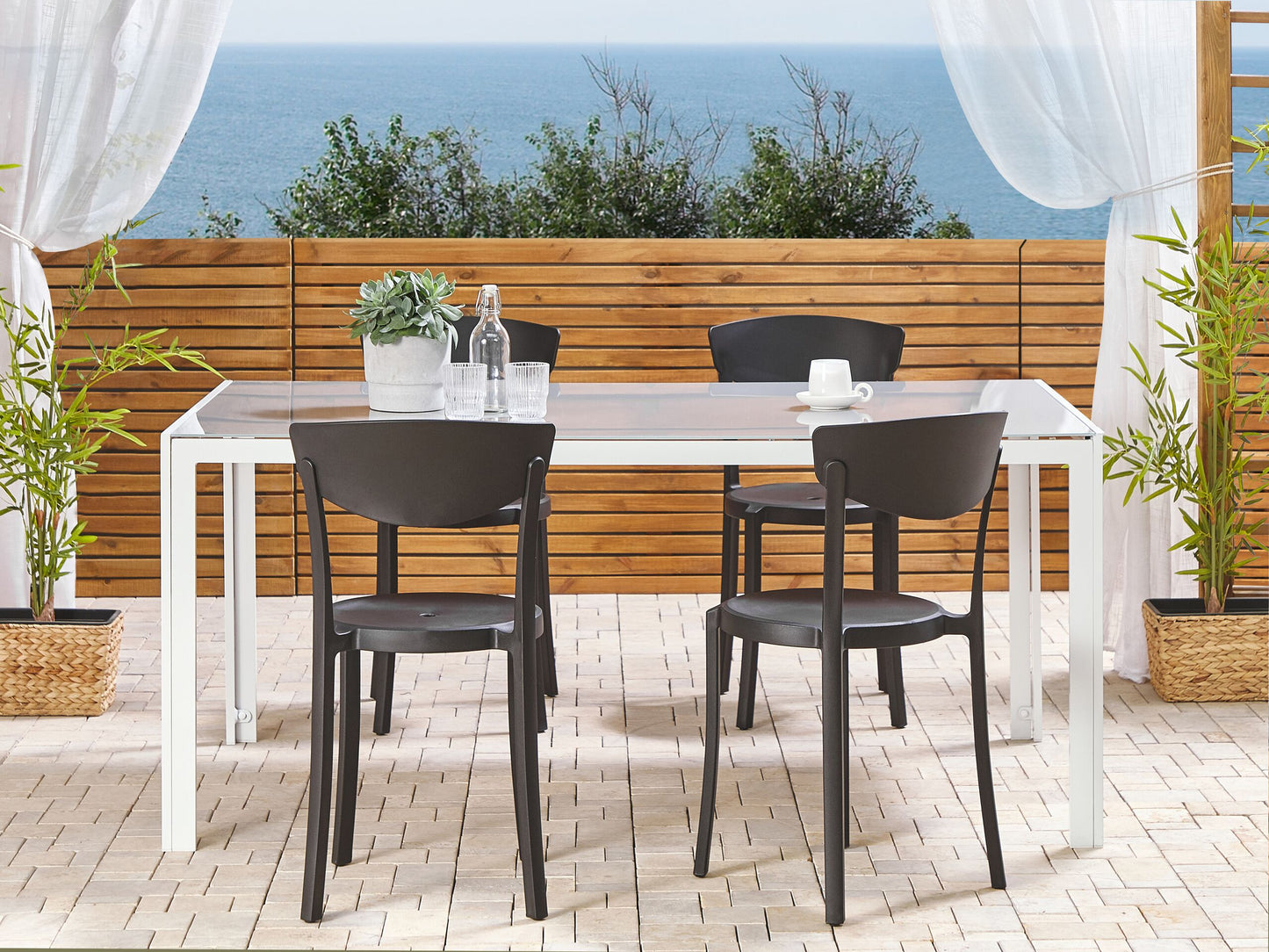 Gartenstuhl 4er Set VIESTE Schwarz