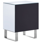 Nachttisch mit 2 Schubladen NESLE Glas Silber