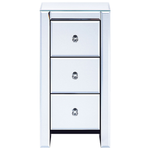 Nachttisch mit 3 Schublade LORRIS Glas Silber
