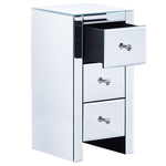 Nachttisch mit 3 Schublade LORRIS Glas Silber