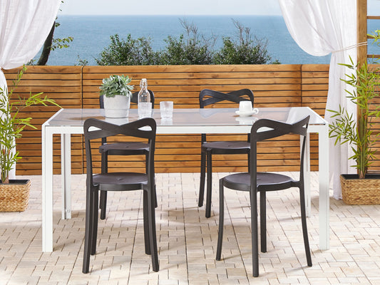 Set mit 4 Stühlen Kunststoff Schwarz CAMOGLI