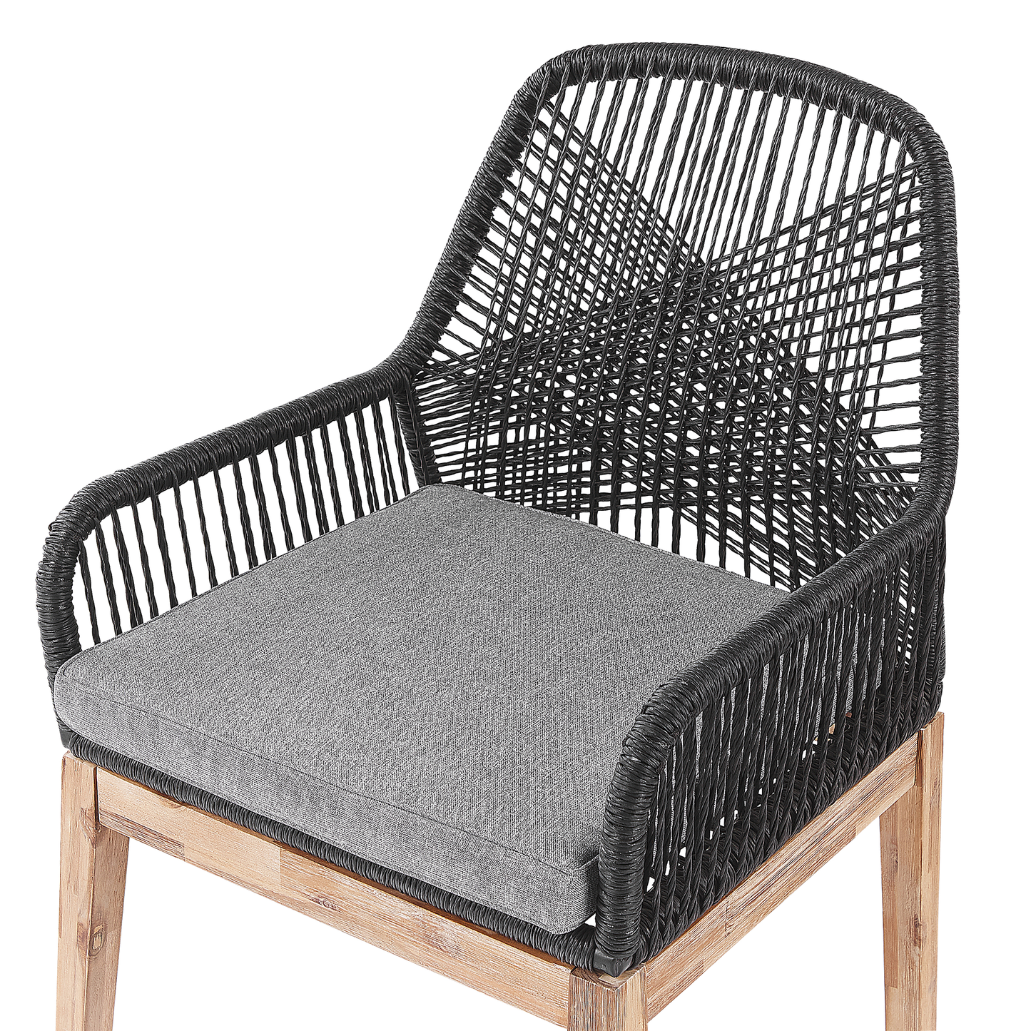 Set mit 2 Stühlen und Sitzkissen OLBIA Kunststoff Schwarz