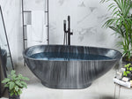 Badewanne freistehend schwarz Marmor Optik 170 x 80 cm RIOJA