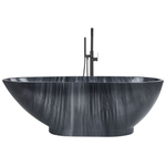Badewanne freistehend schwarz Marmor Optik 170 x 80 cm RIOJA