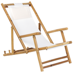 Gartenliege Bambusholz hellbraun Textil beige 2er Set ATRANI