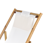 Gartenliege Bambusholz hellbraun Textil beige 2er Set ATRANI