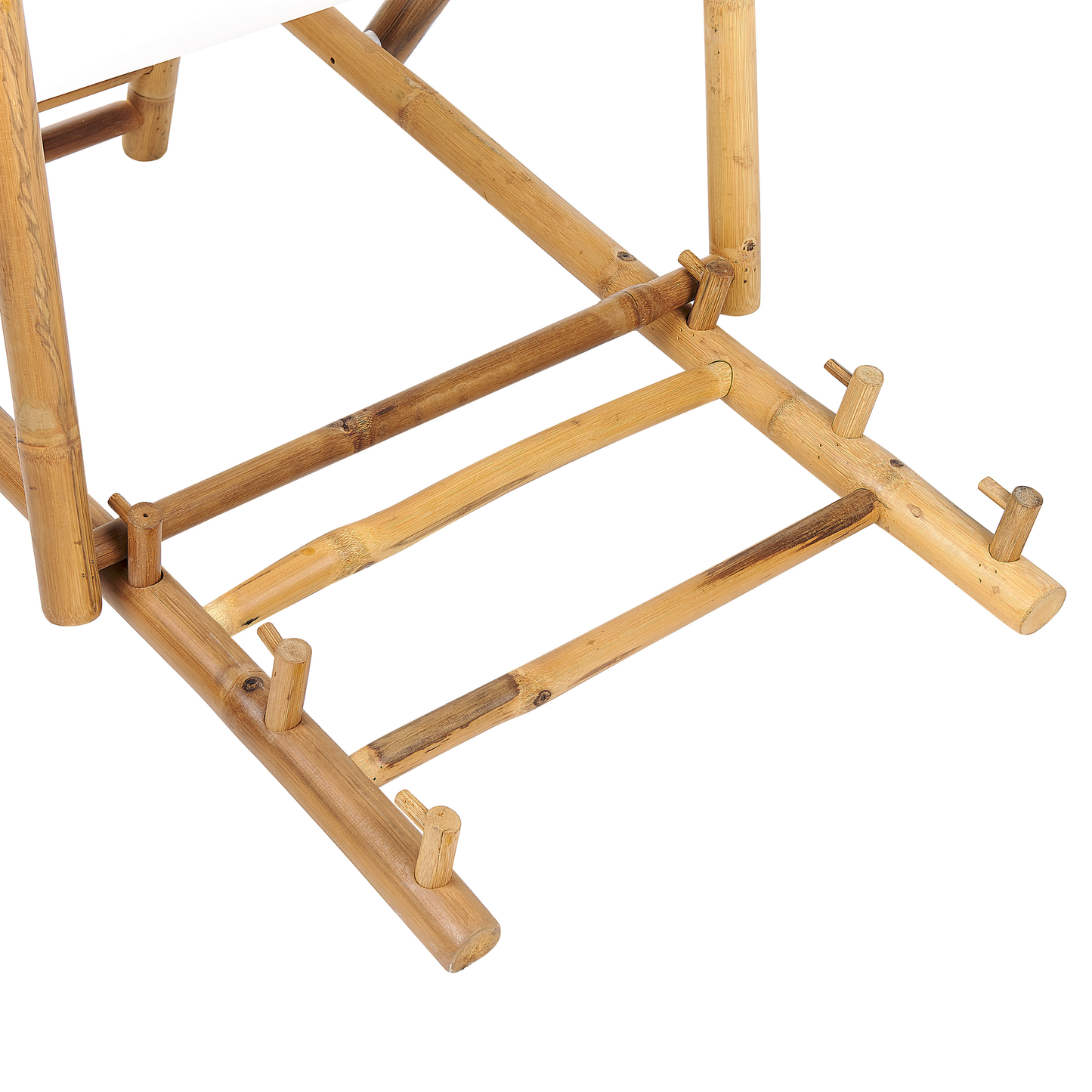 Gartenliege Bambusholz hellbraun Textil beige 2er Set ATRANI