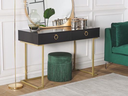 Konsolentisch schwarz / gold 2 Schubladen WESTPORT