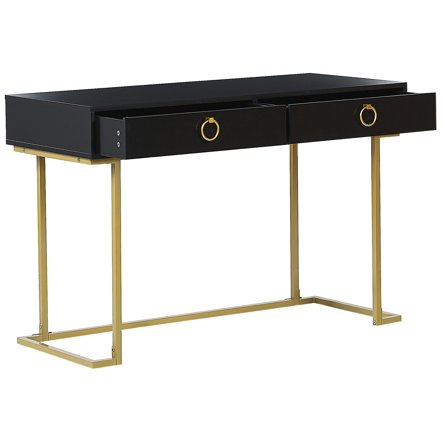 Konsolentisch schwarz / gold 2 Schubladen WESTPORT