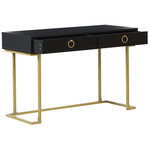 Konsolentisch schwarz / gold 2 Schubladen WESTPORT