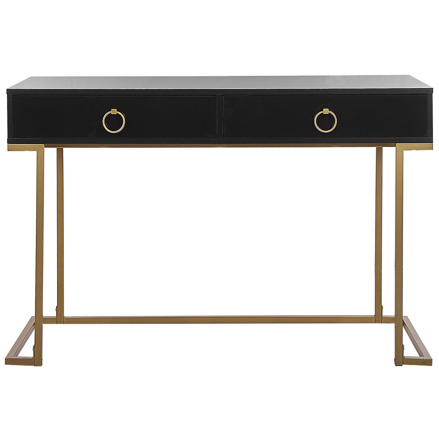 Konsolentisch schwarz / gold 2 Schubladen WESTPORT