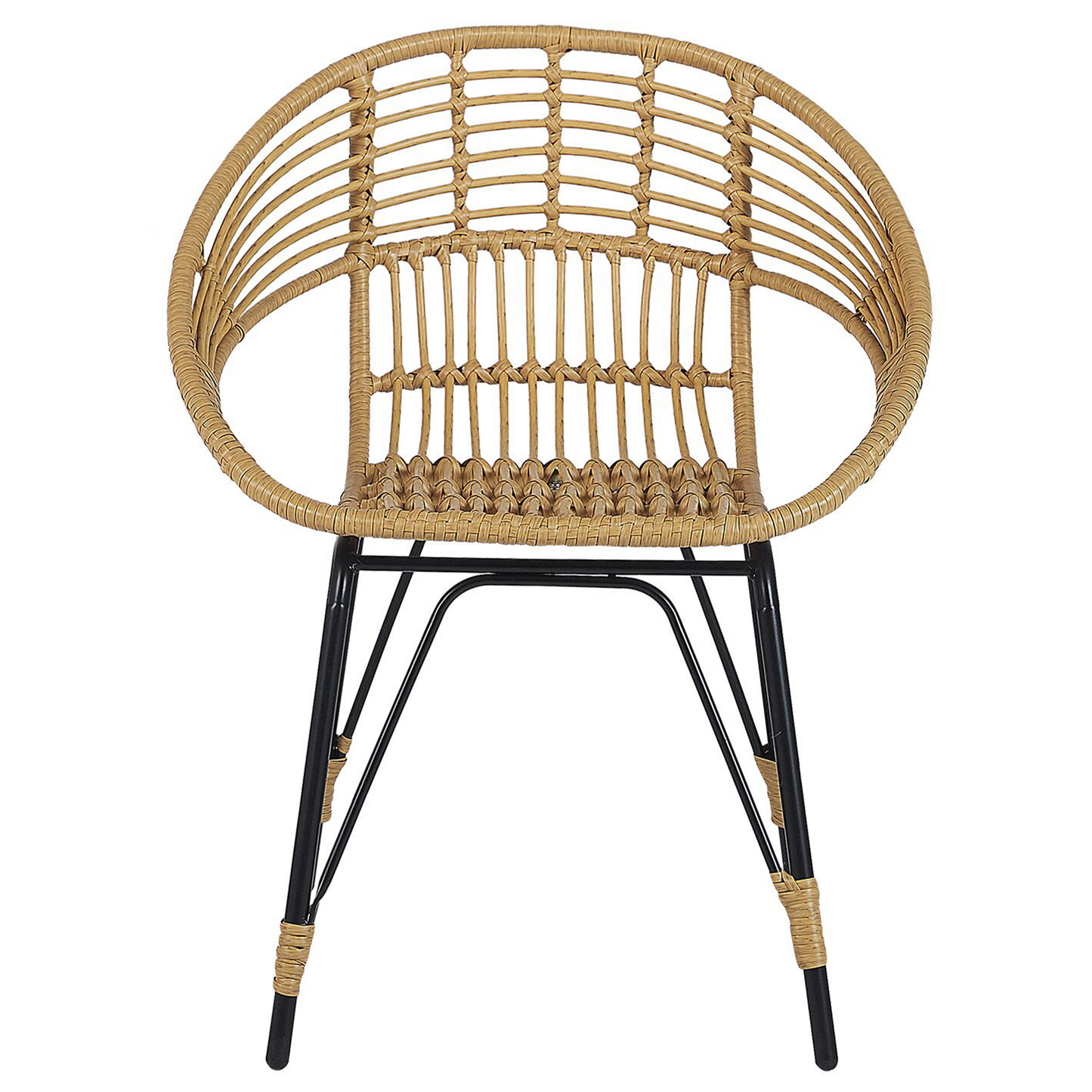Bistro Set inkl. Kissen PELLARO Polyrattan Schwarz