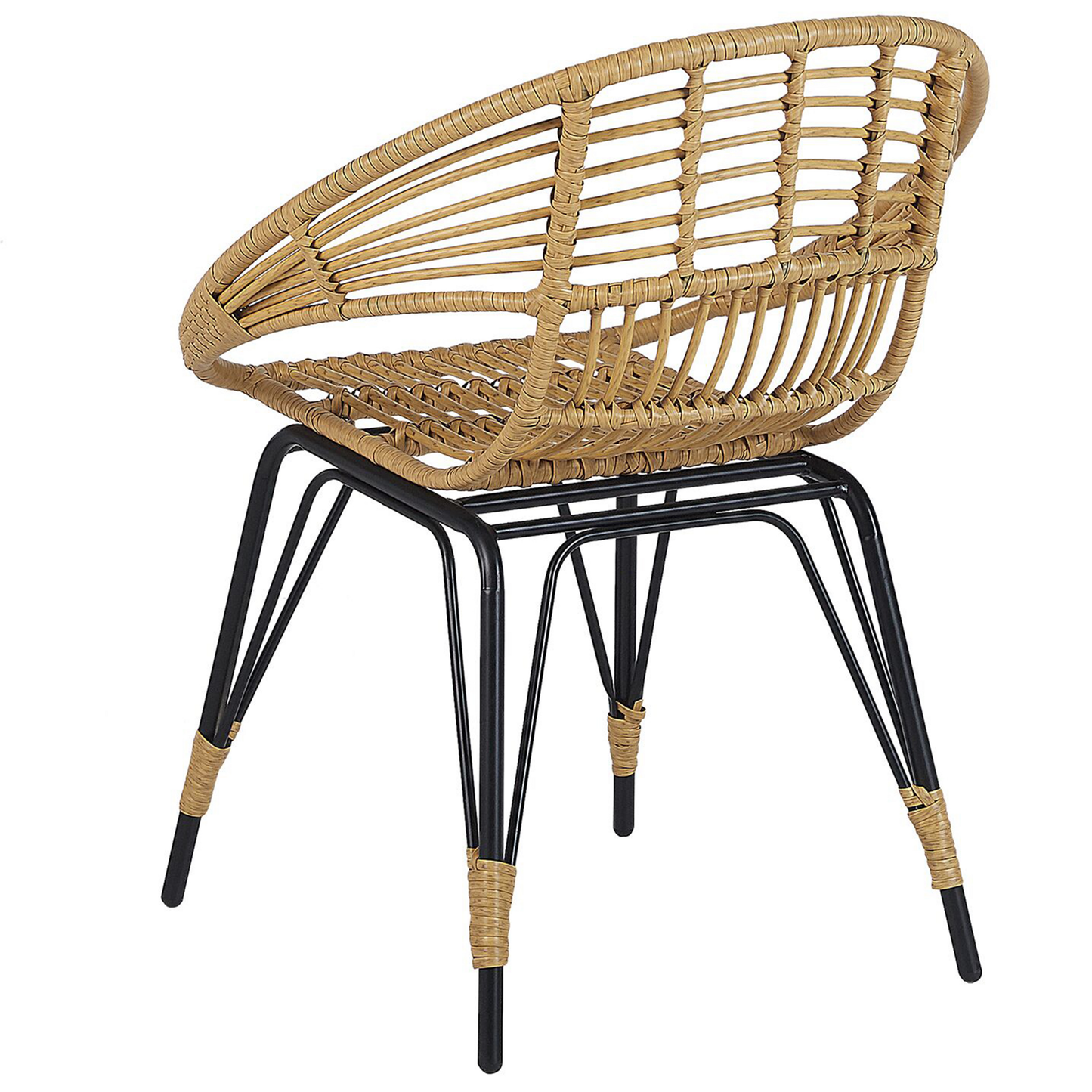 Bistro Set inkl. Kissen PELLARO Polyrattan Schwarz