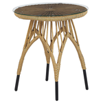 Bistro Set inkl. Kissen PELLARO Polyrattan Schwarz