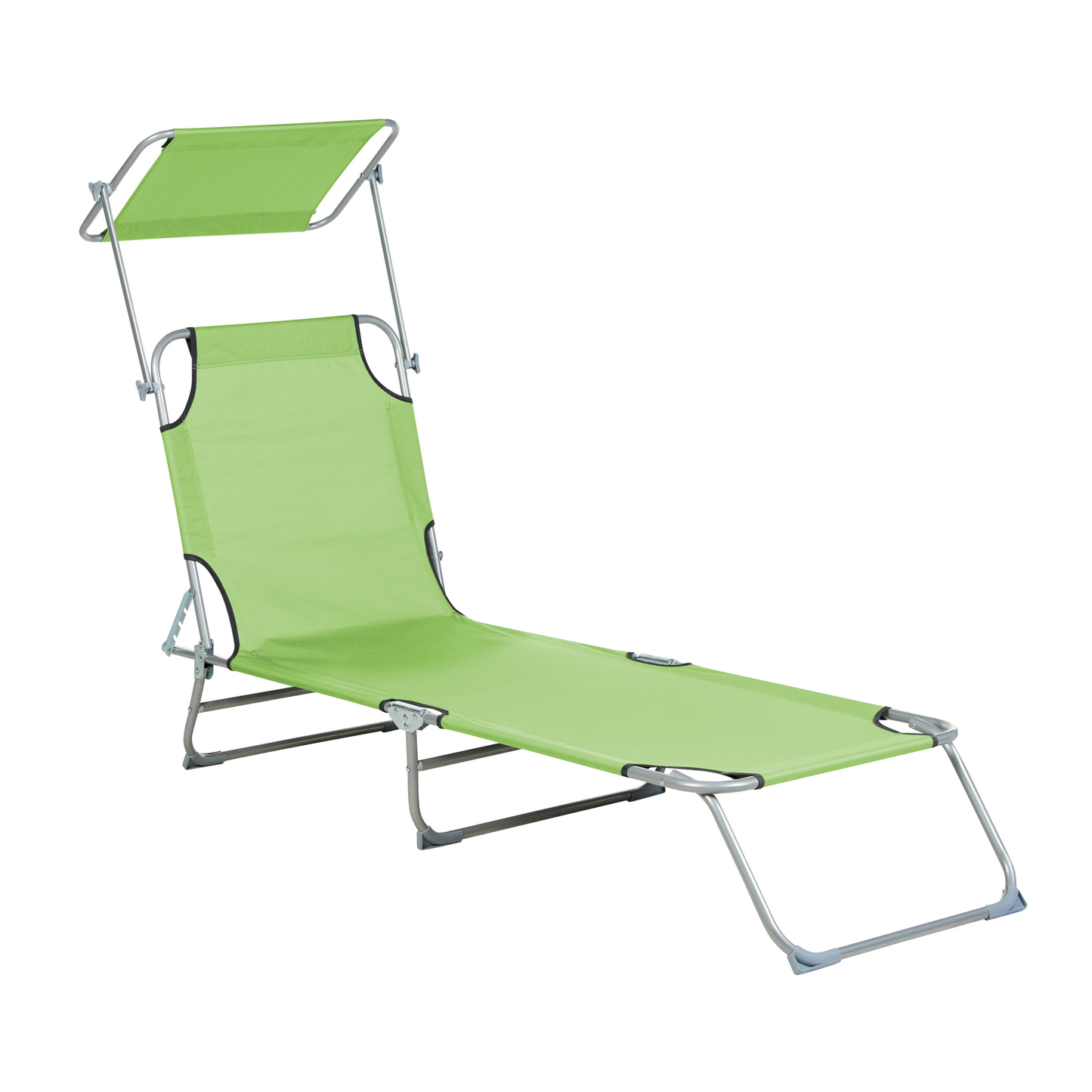 Gartenliege Stahl limettengrün Sonnendach verstellbar FOLIGNO