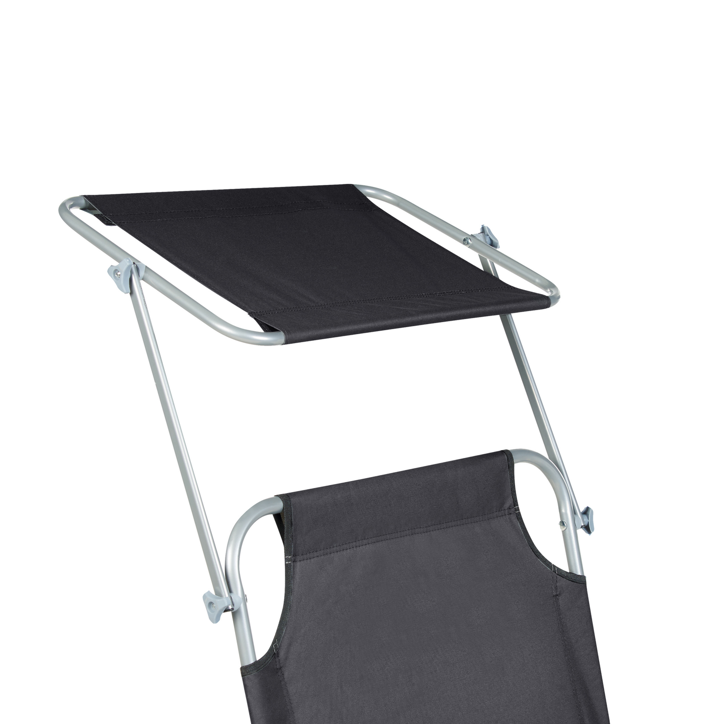 Gartenliege Stahl schwarz Sonnendach verstellbar FOLIGNO