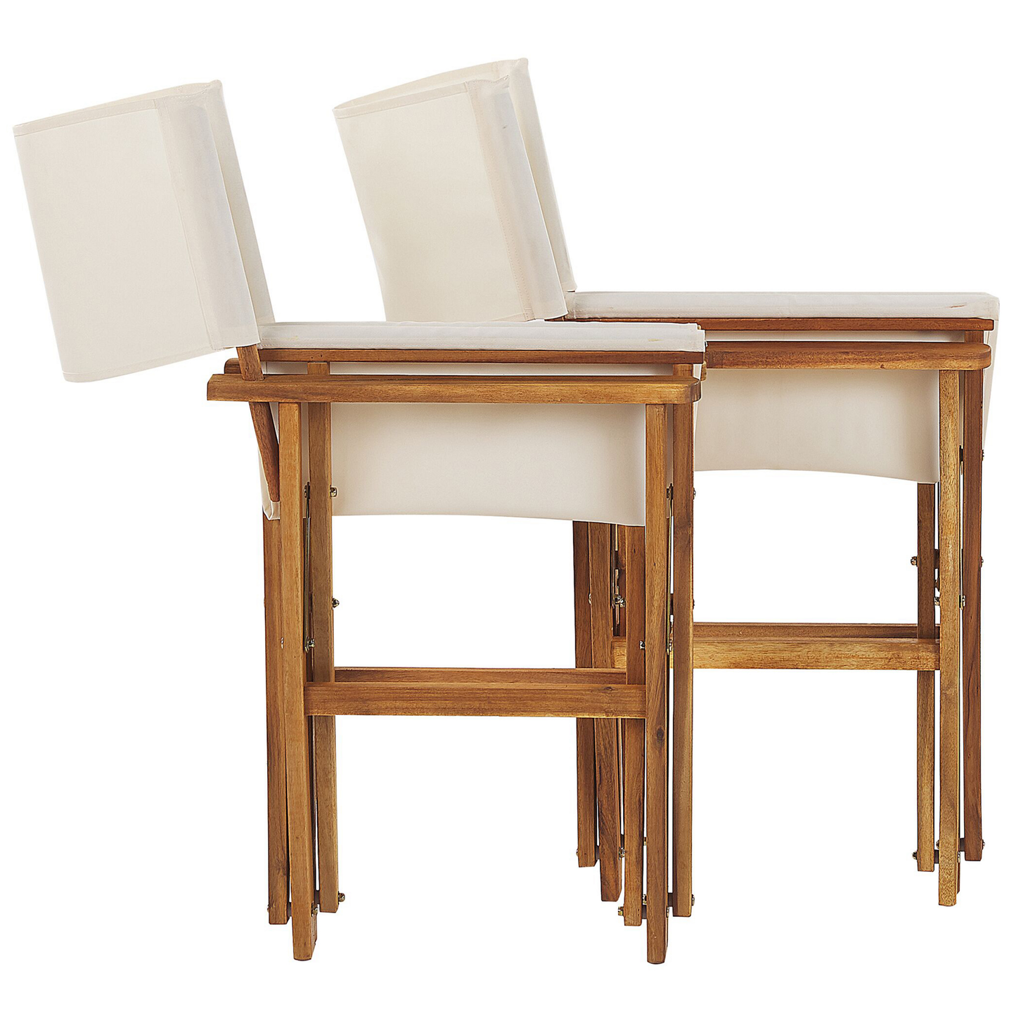 Gartenstuhl 2er Set CINE Akazienholz Cremeweiss